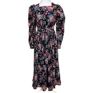 LAURA ASHLEY Vintage Floral Corduroy Dress Size 10